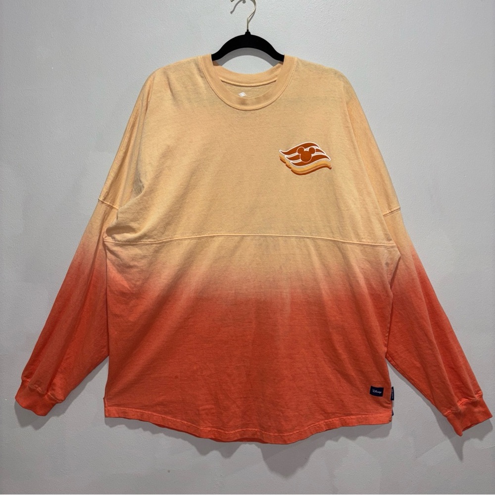 Disney Cruise Line Peach Sunset Oversized Long Sleeve Spirit Jersey Size XL